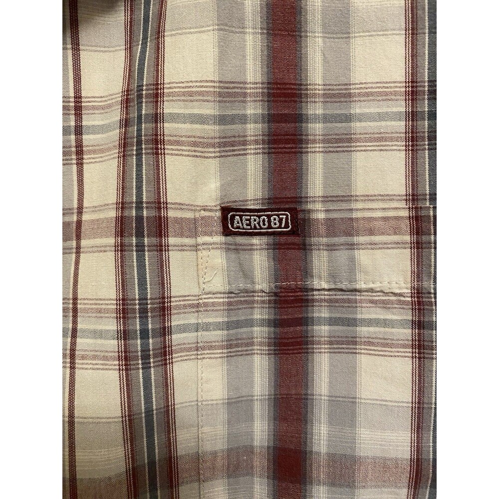 Aeropostale Shirt Mens Multicolor Plaid Long Sleeve Button Up Size XL 100% cotto - Picture 7 of 10